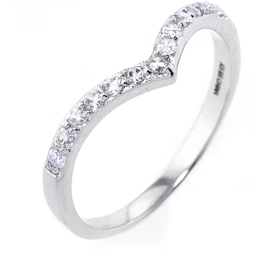 Sparkle Allure Womens Crystal Pure Silver Over Brass Band Size 7 New